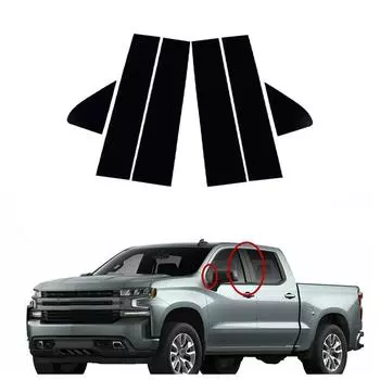 6 шт. черные накладки на стойки окон для CHEVY Silverado GMC Sierra 1500 2019-22