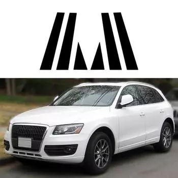 6 шт., черные наклейки на стойки автомобиля, крышка для Q5 8R 2009 2010 2011 2012 2013 2014 2015 2016 2017, внешние аксессуары