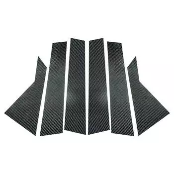 6 шт. Черные стойки кузова из углеродного волокна для седана/хэтчбека Kia Forte 2019-2024, Автомобильная внешняя наклейка для украшения окна двери углеродного волокна черного