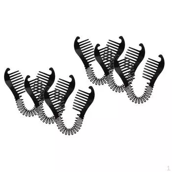 6 шт., черный пластиковый зажим для расчески-булочки