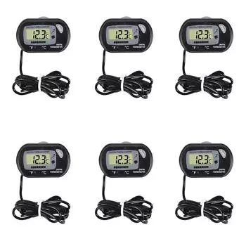 6 шт. Цифровой аквариумный термометр с датчиком и ЖК-дисплеем на присоске