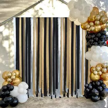 6 шт. цветные блестящие рулоны гофрированной бумаги для вечеринки по случаю дня рождения, декора, занавесок, свадебных подарков для взрослых, юбилеев