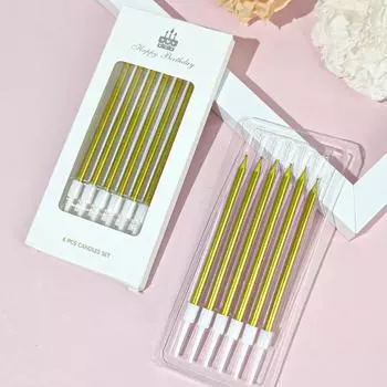 6 шт. Цветные свечи, украшения на день рождения, украшение для торта на рождение ребенка, украшения для торта на свадьбу, рождественскую вечеринку