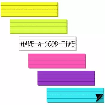 6 шт. цветных полосок для предложений 12X3 дюйма магнитные полоски для предложений многоразовые водонепроницаемые диаграммные бумаги для учителя, класса, Bulle чёрный