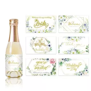 6 шт. Цветочная этикетка для бутылки с водой, наклейка, декоративная наклейка для бутылки вина, свадебная наклейка для свадебных принадлежностей