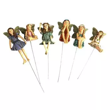 6 шт. Цветочная фея миниатюрный садовый орнамент двор декор аксессуары для дома