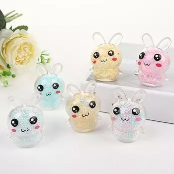 6 шт., декомпрессионная игрушка, пасхальный кролик, шарики для снятия стресса, забавная игрушка-зайчик, игрушка для детей и взрослых A