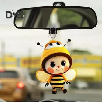 6 шт. Декоративные подвески в виде пчел, акриловые подвесные украшения, очаровательный внешний вид, легкие подвески в виде рождественской елки, амулеты 6