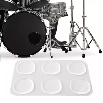 6 шт., демпфер барабана, прозрачный мягкий овальный силиконовый глушитель, демпфирующая гелевая накладка для головки барабана, тарелка, контроль тона