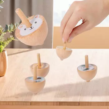 6 шт. деревянная вращающаяся верхняя игрушка традиционный ручной гироскоп для детей взрослых подарок fruit