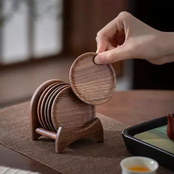 6 шт. Деревянные подставки под кружки, многоразовые подставки под кофейные кружки, многоцелевые подставки под чашки, изоляционные подкладки для