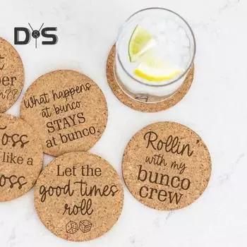 6 шт. деревянных подставок, пробковая подставка для напитков, впитывающая, термостойкая, подставка для чая/кофе, классические пробковые коврики для напитков, креативный подарок для друзей 6pcs