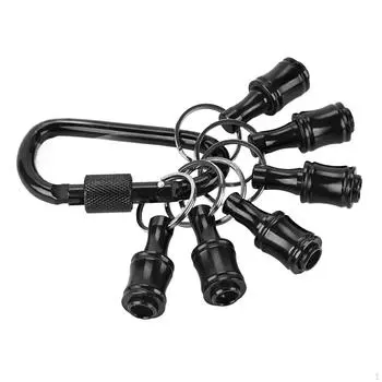 6 шт. Держатель для бит-отверток с шестигранным хвостовиком, портативный, с цепной пряжкой, легкая замена, быстрая 1/4