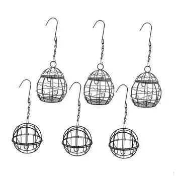 6 шт. держатель для кормушек для птиц винтажный дизайн креативный подвесной кормушка для птиц диспенсер для еды для газона и двора