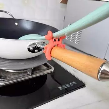 6 шт. держателей для лопаток, термостойкие, противоожоговые, компактные, многоцелевые силиконовые держатели для столовых приборов, держатели для ложек в форме краба оранжевый