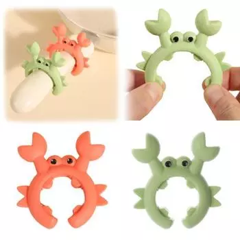 6 шт. держателей для лопаток, термостойкие, противоожоговые, компактные, многоцелевые силиконовые держатели для столовых приборов, держатели для ложек в форме краба оранжевый