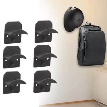6 шт. держатели для шляпных полок для настенных дисплеев крючки вешалки прихожая чёрный