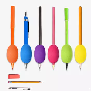 6 шт. Детские ручки для почерка карандаши маленький рюкзак губка держатель для