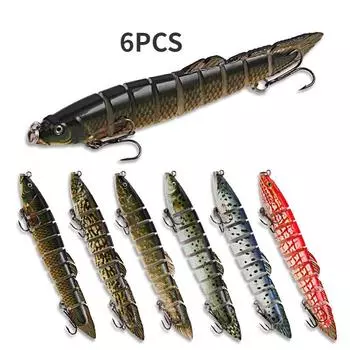 6 шт., девять секций, искусственная приманка для вьюна, наживка для морской рыбалки 10g