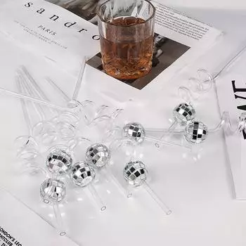 6 шт. диско-шар, зеркальный шар, соломенная тематика, диско-украшение, посуда, бар, атмосфера вечеринки по случаю дня рождения, соломенное украшение