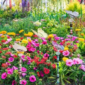 6 шт. DIY бусин садовые колья волшебная палочка бусин садовые колья набор для изготовления бабочка бусин волшебная палочка волшебные садовые аксессуары подарок для детей 6pcs