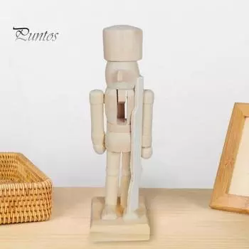 6 шт. DIY Фигурка Щелкунчика Незаконченные деревянные солдатики с кисточками Краски 4.7 Рождественская фигурка Щелкунчика Солдат для DIY Покраска Домашний декор 6pcs