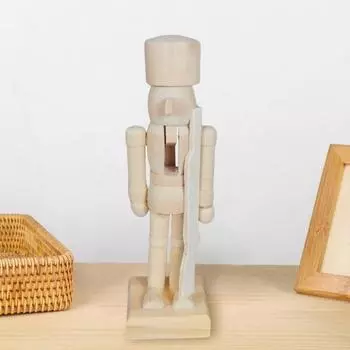 6 шт. DIY Фигурка Щелкунчика Незаконченные деревянные солдатики с кисточками Краски 4.7 Рождественская фигурка Щелкунчика Солдат для DIY Покраска Домашний декор 6pcs