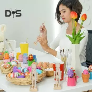 6 шт. DIY Фигурка Щелкунчика Незаконченные деревянные солдатики с кисточками Краски 4.7 Рождественская фигурка Щелкунчика Солдат для DIY Покраска Домашний декор 6pcs