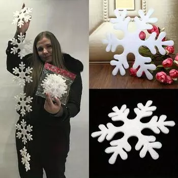 6 шт. DIY пенопластовые белые искусственные снежинки для дома, рождественской вечеринки, елочные подвески, подвесное украшение, украшение окна белый