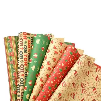 6 шт. DIY утолщенная 50*70 см смешанный стиль рождественская подарочная упаковочная бумага крафт-бумага рождественские элементы
