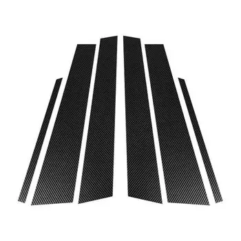 6 шт. для Chrysler 300 2011 2012-2017 2018 2019 2020 2021 карбоновое волокно, автомобильные стойки, наклейки на двери, окна, накладки, крышка