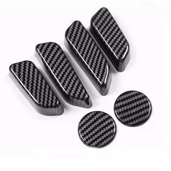 6 шт. для Tesla Model 3 Model Y карбоновое волокно цветное сиденье регулировка кнопка переключения отделка крышка черный ABS автомобильные аксессуары для интерьера углеродного волокна черного