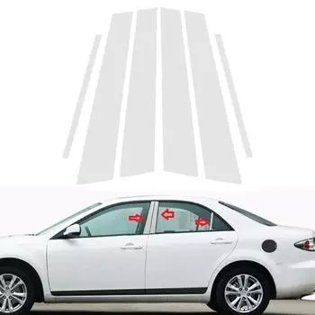 6 шт. для Toyota Camry XV30 / Daihatsu Altis 2002-2006 автомобильные двери окна столбы отделочные наклейки авто матовые черные детали колонны серебряный