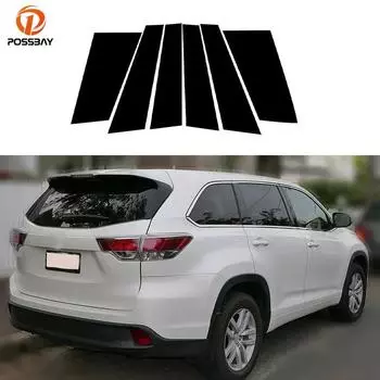 6 шт. для Toyota Highlander 2014-2019 автомобильные оконные стойки дверные накладки BC декоративные наклейки на колонну авто внешние аксессуары