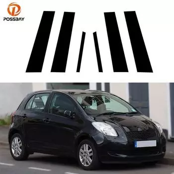 6 шт. для Toyota Yaris XP90 5-дверный хэтчбек 2006-2011 гг., стойки для окон и дверей, накладка на молдинг, наклейки