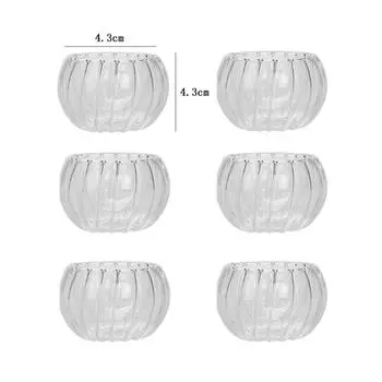 6 шт. Двойные стенки стеклянной чашки для чая, термостойкая прозрачная кружка для кофе, молока, воды, многоцелевая посуда для напитков, чашка для кухонных принадлежностей 50ml