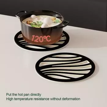 6 шт., двухслойная теплоизоляционная прокладка, противоскользящая, противоскользящая, легко моется, набор подставок для обеденного стола Round