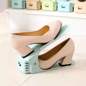 1/26 шт. двухслойный держатель для обуви, экономящий место, наклонная конструкция из полипропилена, стойка для тапочек для общежития 1pc розовый