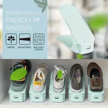 6 шт. двухслойный держатель для обуви, экономящий пространство, полипропиленовый наклонный дизайн, вешалка для тапочек для общежития
