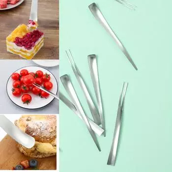 6 шт. Двусторонняя многоцелевая вилка-ложка из нержавеющей стали 304, модная мини-кофейная ложка 13 см Fork
