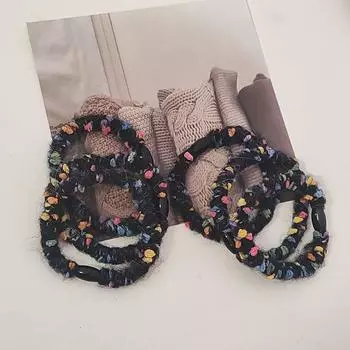 6 шт. Европейские и американские эластичные вязаные резинки для волос, скрабчи, держатели для хвостика для женщин и девочек, корейские аксессуары для волос