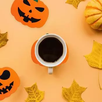 6 шт. фетровых подставок в виде тыквы на Хэллоуин, нескользящие термостойкие подставки под стаканы