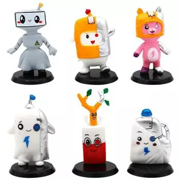 6 шт. фигурки Lankybox для детей, принадлежности для украшения торта на день рождения