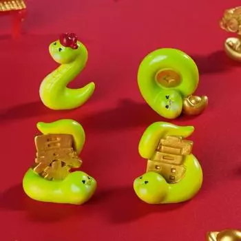 6 шт. фигурки змей из смолы зодиакальный змея украшение стола 2025 тема богатства мини змея