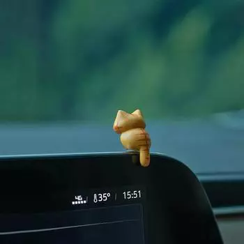 6 шт. фигурок мультяшных кошек из ПВХ для приборной панели автомобиля, цветочных горшков и декора края экрана