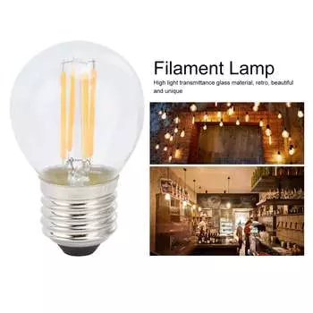 6 шт. G45 E27 светодиодные лампочки прозрачные с регулируемой яркостью накаливания для люстр настольных ламп теплый свет 4 Вт