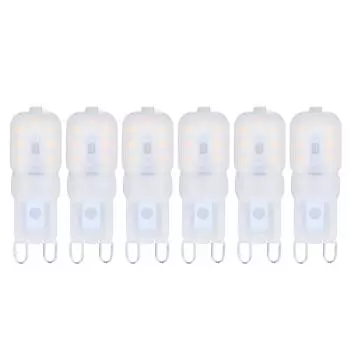 6 шт. G9 светодиодные лампы с регулируемой яркостью 3 Вт, энергосберегающие лампы на 360 градусов для потолочных светильников и