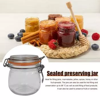 6 шт. герметичных банок для хранения пищевых продуктов без BPA, можно мыть в посудомоечной машине, прозрачные банки для варенья, стеклянные контейнеры оранжевый