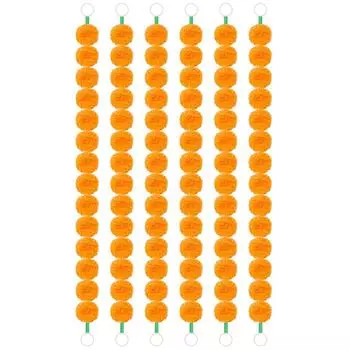 6 шт. Гирлянда из бархатцев длиной 150 см для пуджи, алтаря, искусственная гирлянда, Дивали