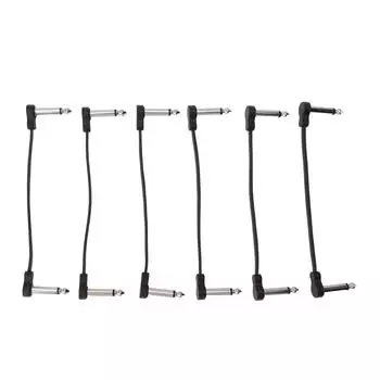 6 шт. гитарный кабель для педали эффектов 6 дюймов 1/4 дюйма гитарный соединительный кабель для микрофонного усилителя микширования C